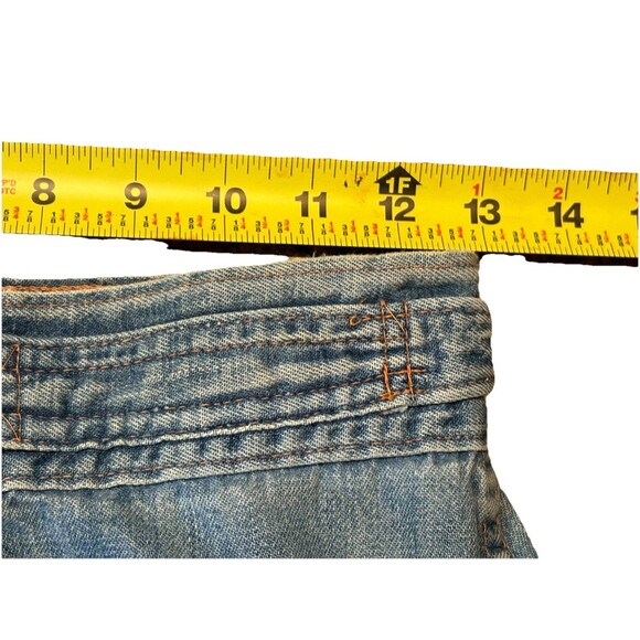VINTAGE PlushBottoms Denim Jeans Flare Leg 70's Mod Boho FLAW - Picture 7 of 10